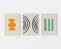 Retro Shapes Trio – Set of 3 Mid-Century Modern Wall Art Prints