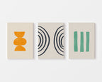 Retro Shapes Trio – Set of 3 Mid-Century Modern Wall Art Prints