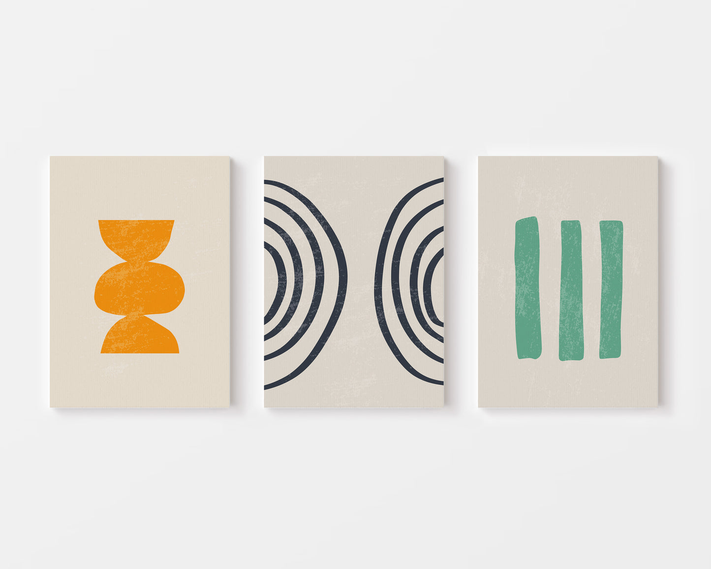 Retro Shapes Trio – Set of 3 Mid-Century Modern Wall Art Prints