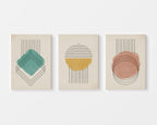 watercolor geometric wall art set of 3