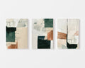 Green and terracotta abstract colour block art – wall art set of 3 – Artrise canvas prints