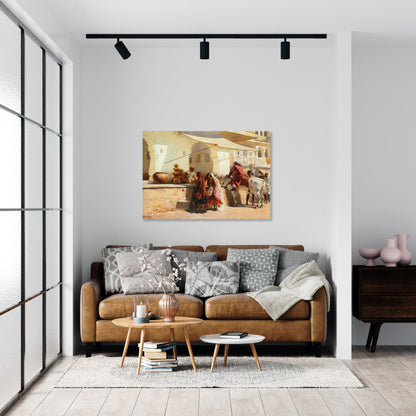 A Street Market Scene India 1887 by Edwin Lord Weeks Wall Art Print