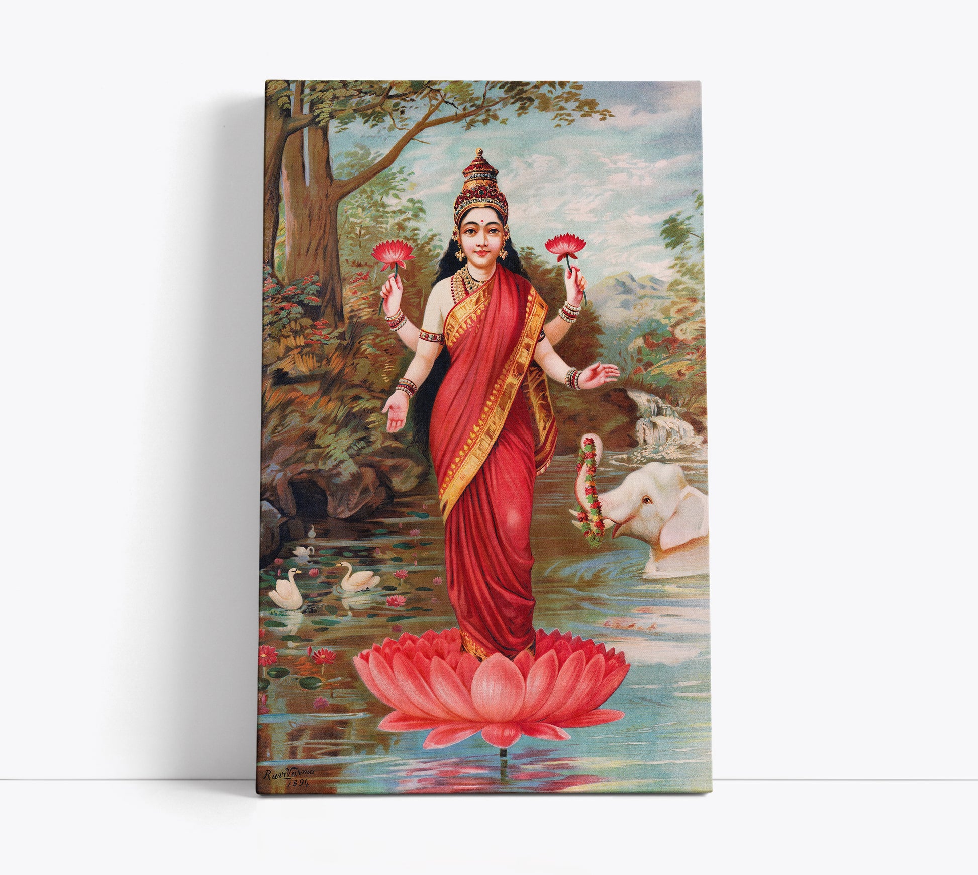 Lakshmi ji by Raja Ravi Varma // Wall Art Print - Artrise