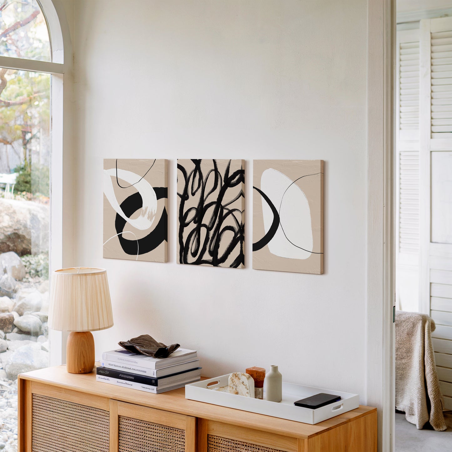 modern neutral abstract wall art 