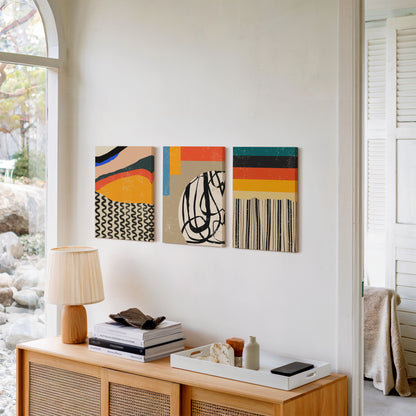 graphic abstract wall art set of 3