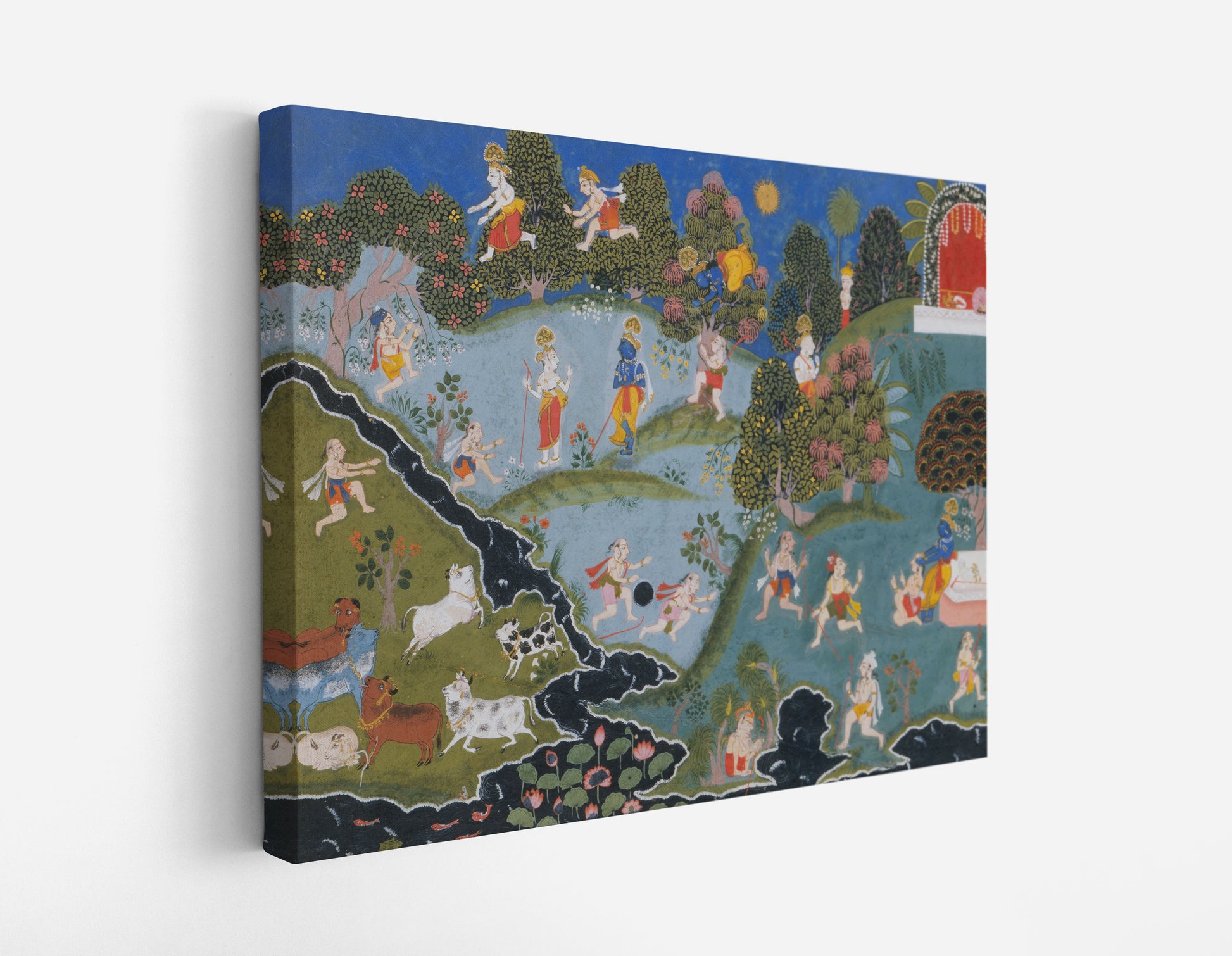 Blindman's Bluff, Page From a Dispersed Bhagavata Purana (Ancient Stories of Lord Vishnu) // Wall Art Print - Artrise