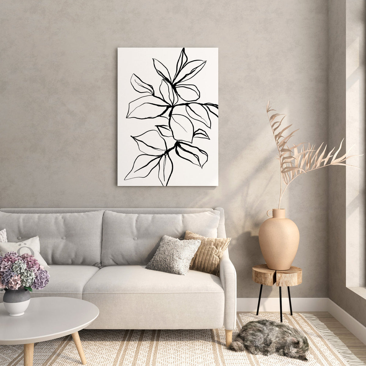 Monochrome Floral Art Print - Artrise