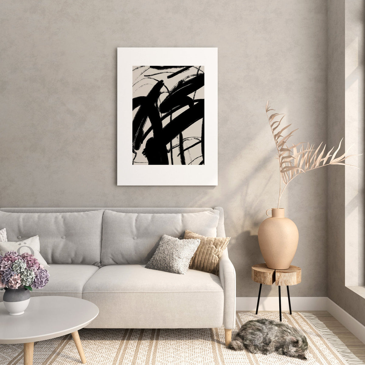 Beige Abstract Wall Art Print - Artrise