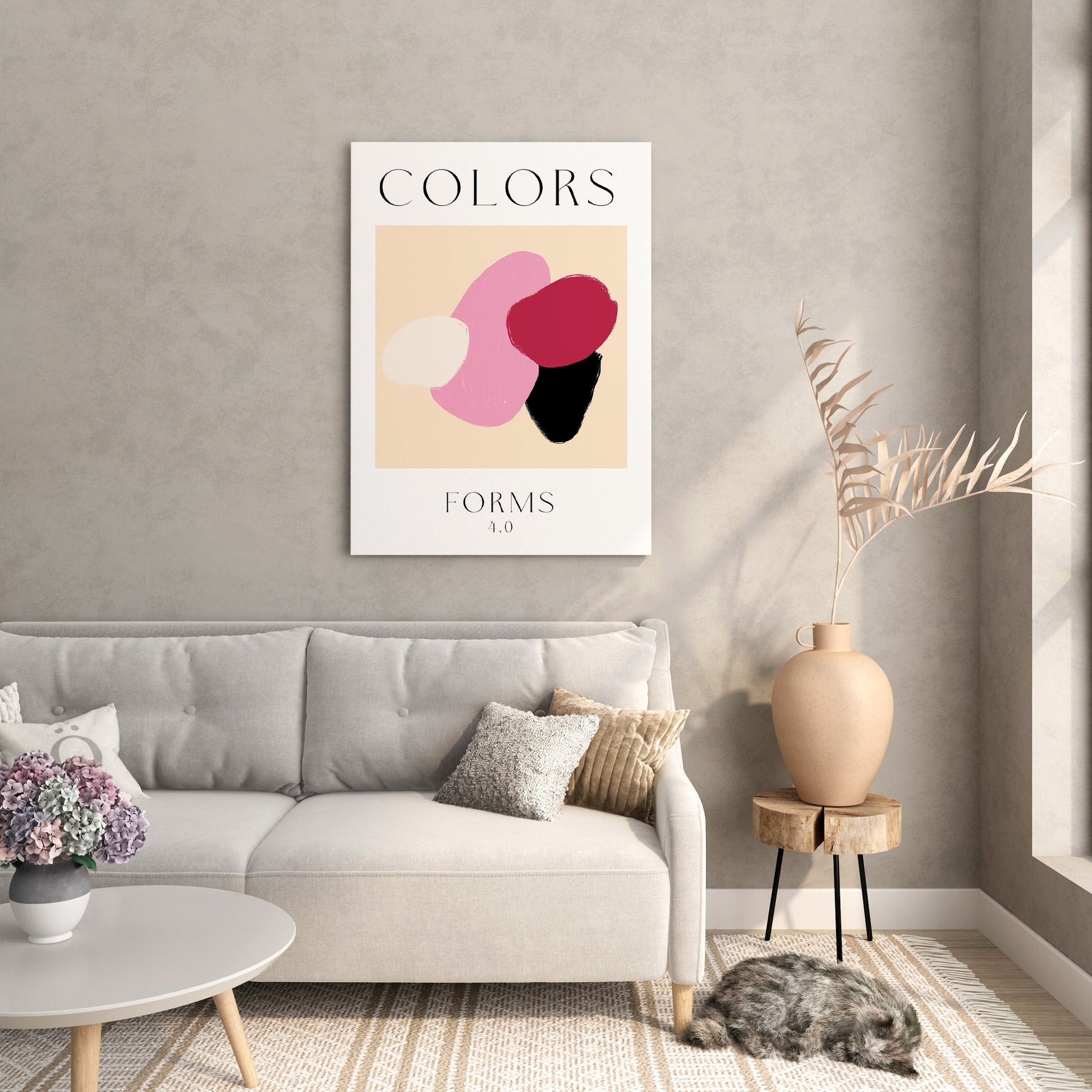 Blush Colour Forms Wall Art Print - Artrise