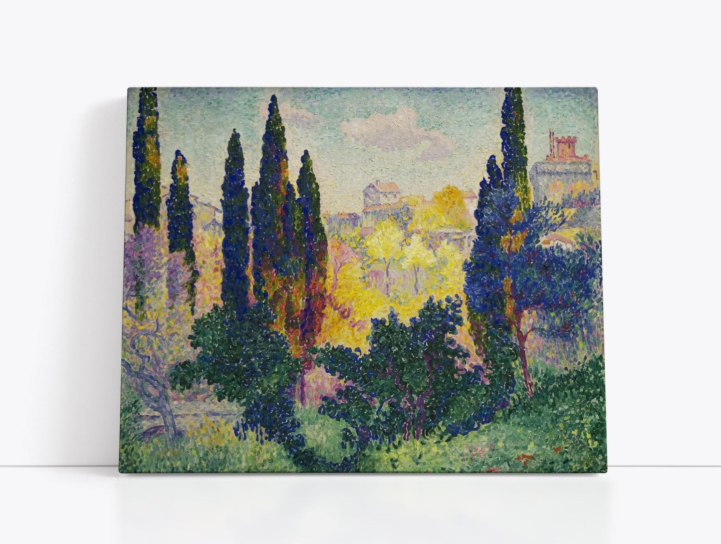 Les cyprès à Cagnes (1908) by Henri Edmond Cross // Wall Art Print - Artrise