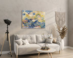Vibrant abstract landscape canvas print for modern living room wall art decor
