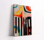Vibrant abstract canvas art with bold geometric shapes and colorful modern design for home decor