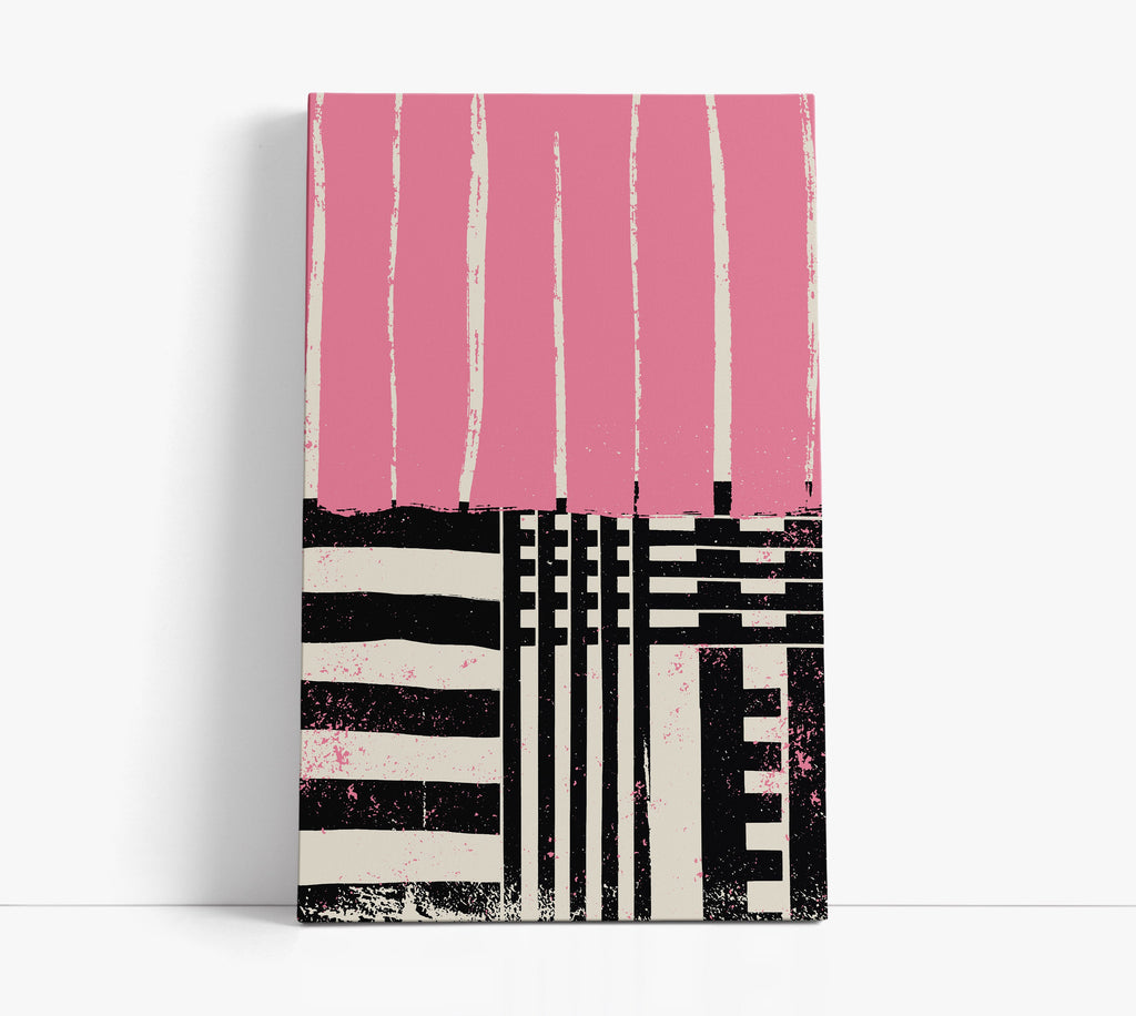 Pink and Black Abstract Art Print - Artrise