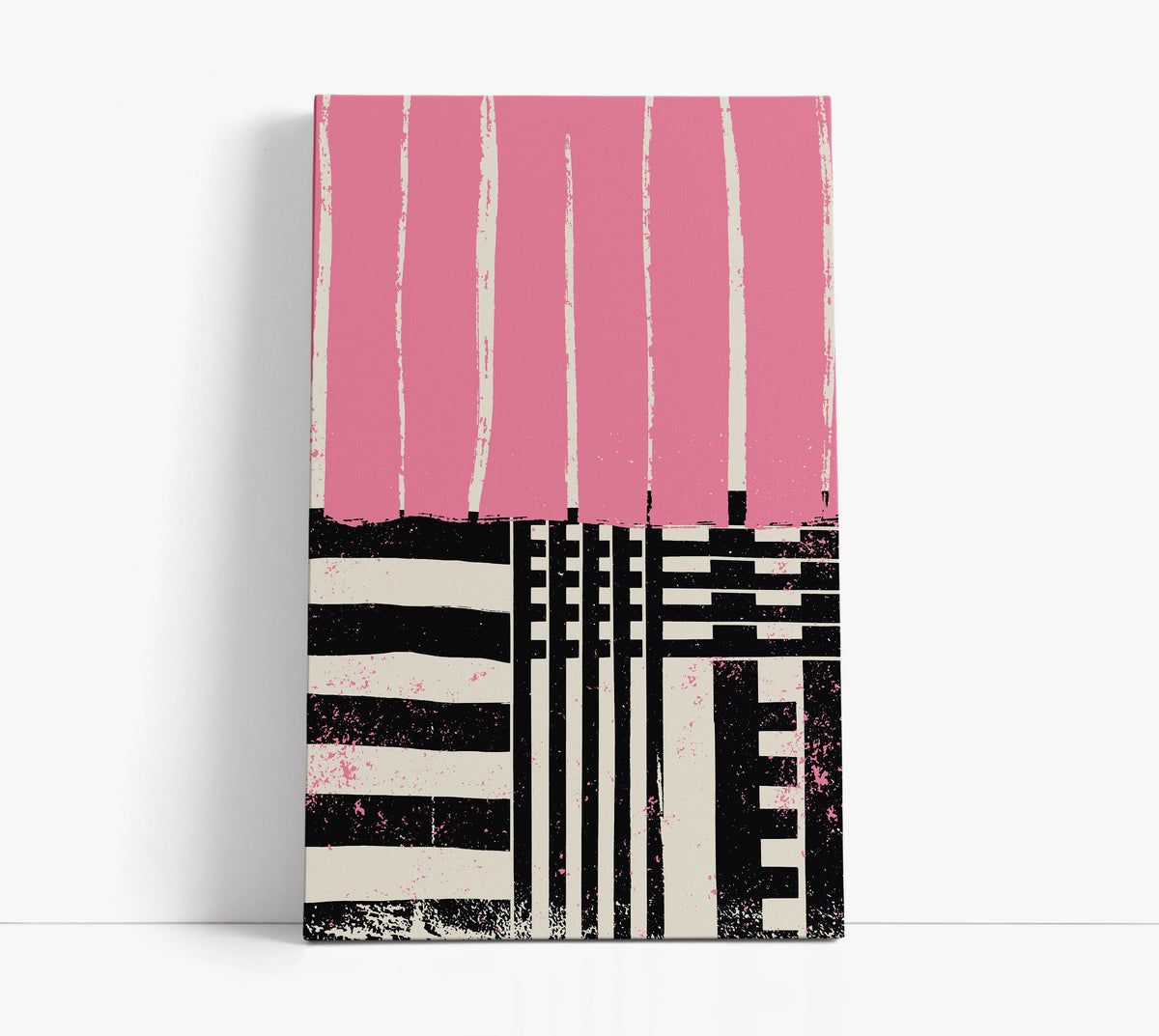 Pink and Black Abstract Art Print - Artrise