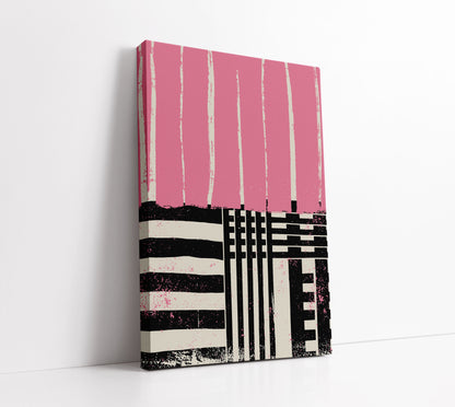 Pink and Black Abstract Art Print - Artrise