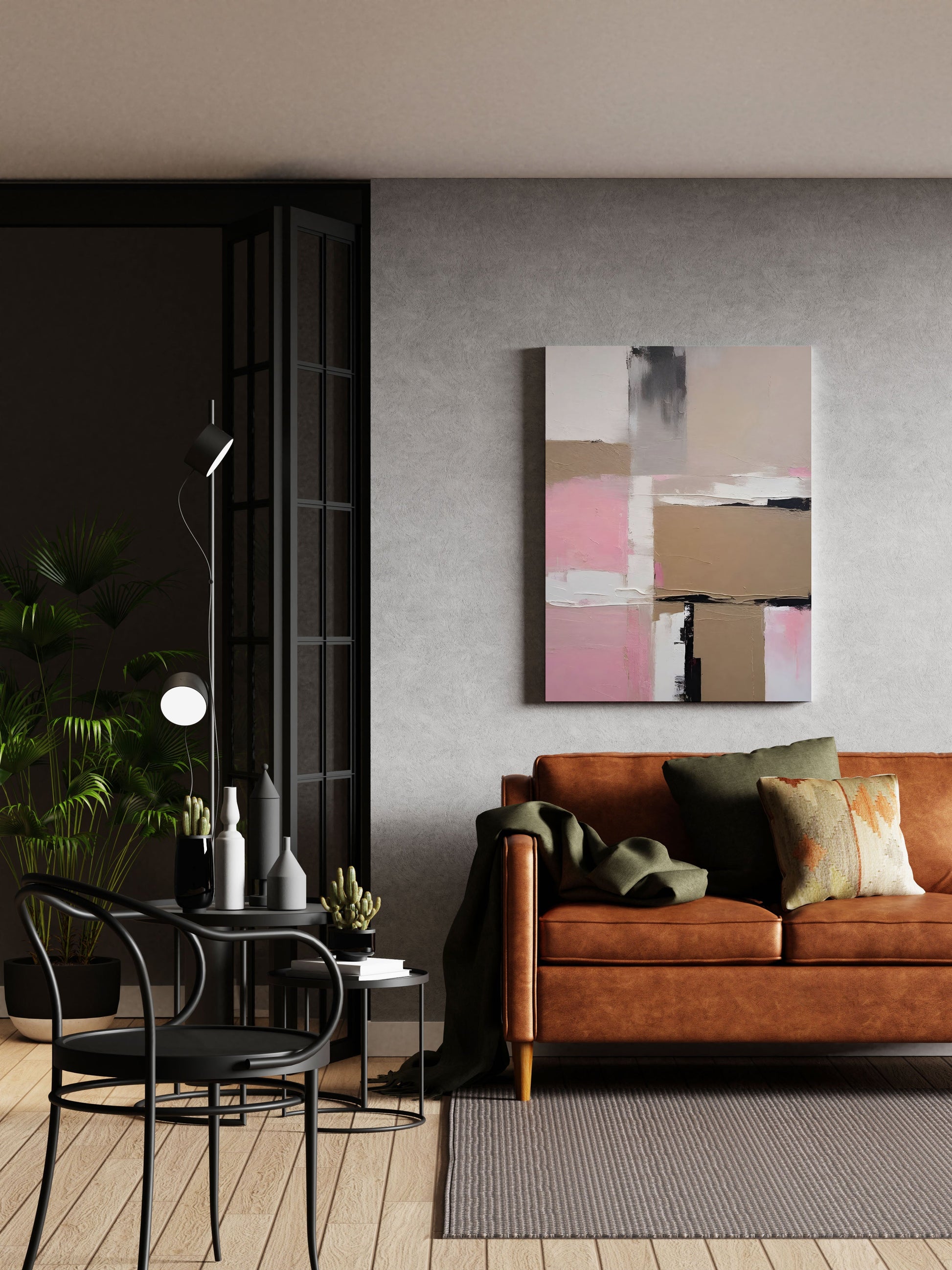 Pink and Beige Wall Art Print - Artrise