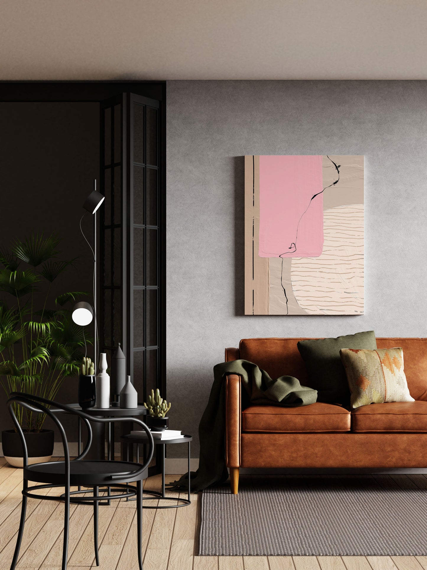 Pink Simplicity Abstract Wall Art Print - Artrise