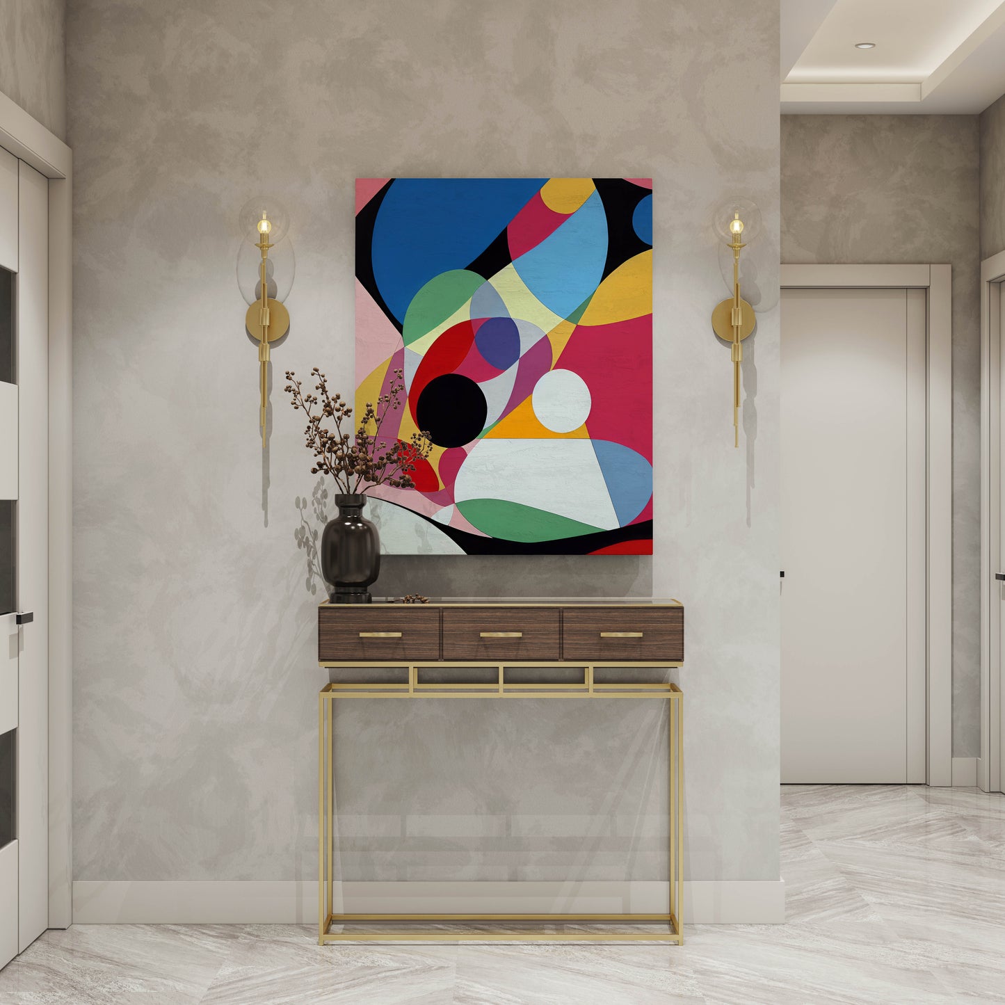 Multi Coloured Abstract Art Print - Artrise