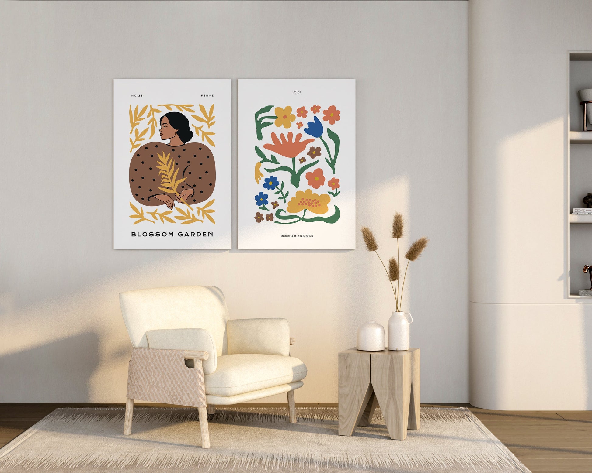 Botanical Femme Beige Wall Art Print - Artrise