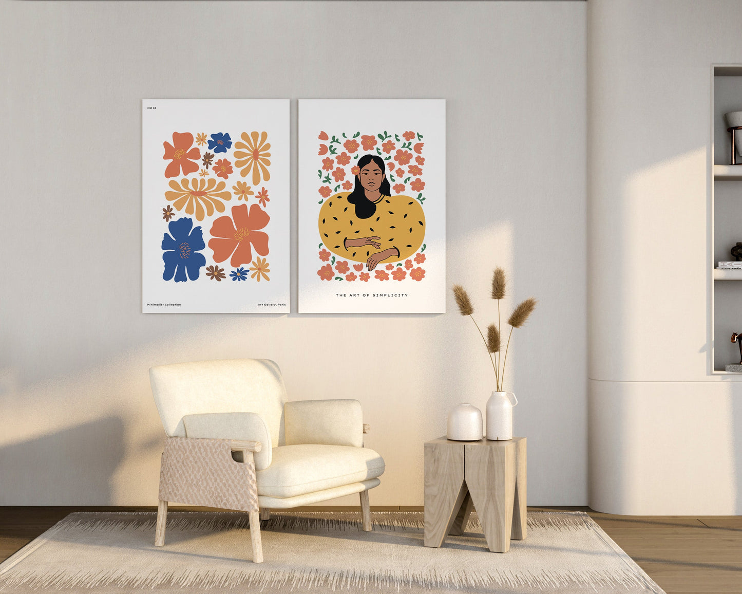 Orange Floral Art Print - Artrise