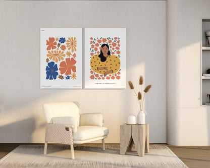 Orange Floral Art Print - Artrise