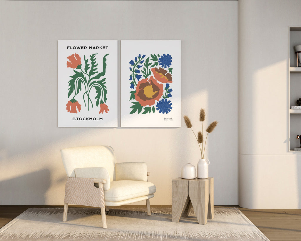Blue Botanical Wall Art Print - Artrise
