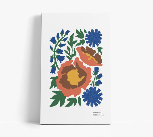 Blue Botanical Wall Art Print - Artrise