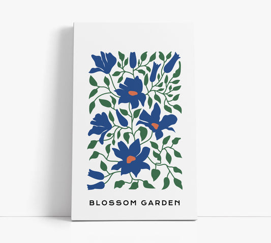 Blue Botanical Pattern Print - Artrise