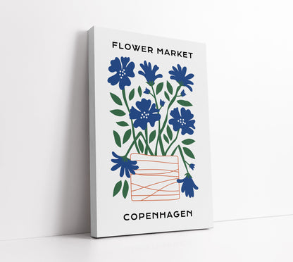 Blue Flower Market Wall Art Print - Artrise