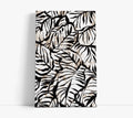 Abstract black and white leaf pattern canvas wall art for modern home decor