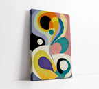 Vibrant abstract canvas art with colorful geometric shapes, modern home decor wall print