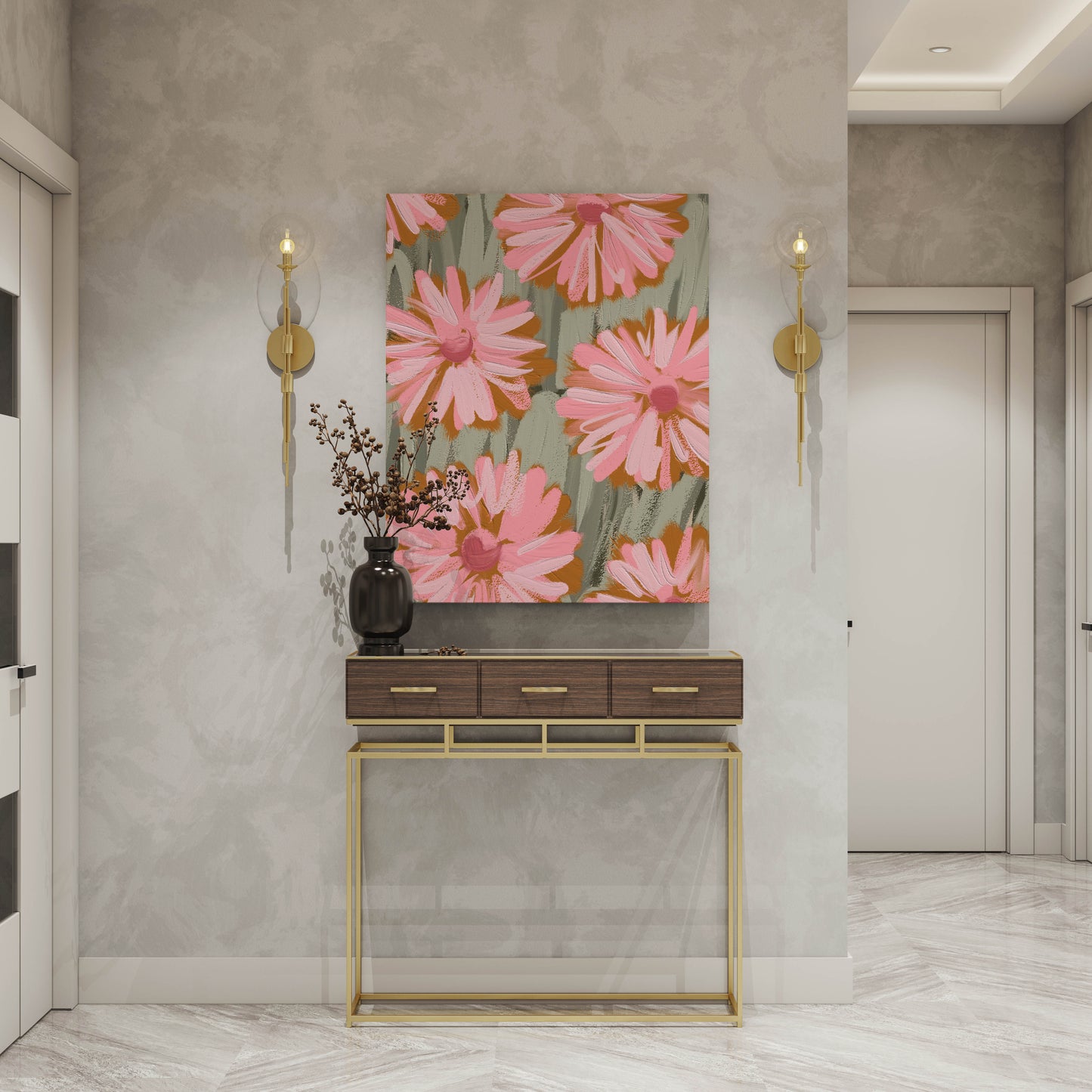 Pink Flower Decor Art Print - Artrise