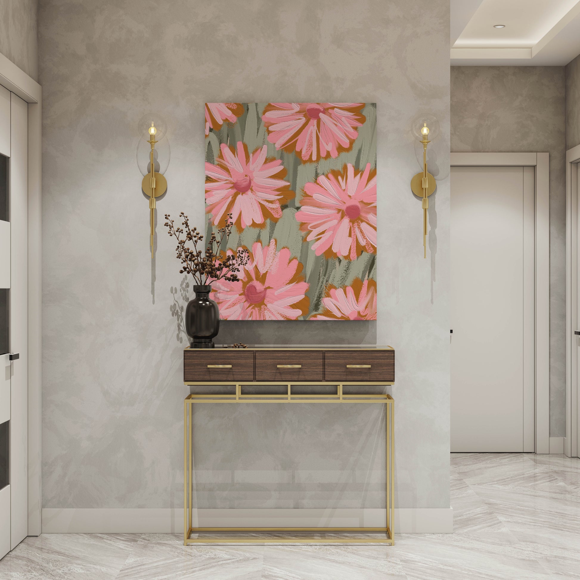 Pink Flower Decor Art Print - Artrise
