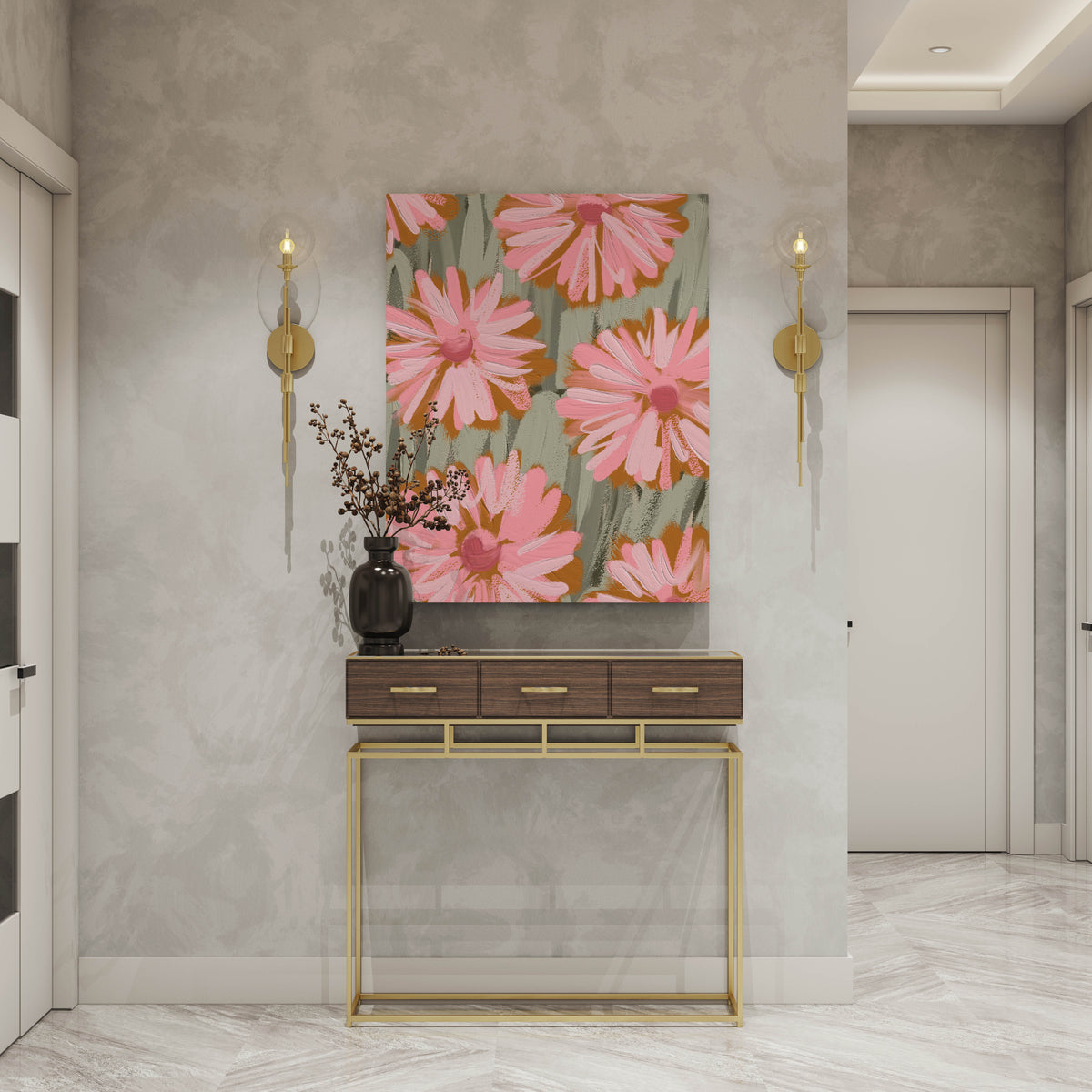 Pink Flower Decor Art Print - Artrise
