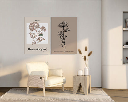 Beige Botanical Wall Art Print - Artrise