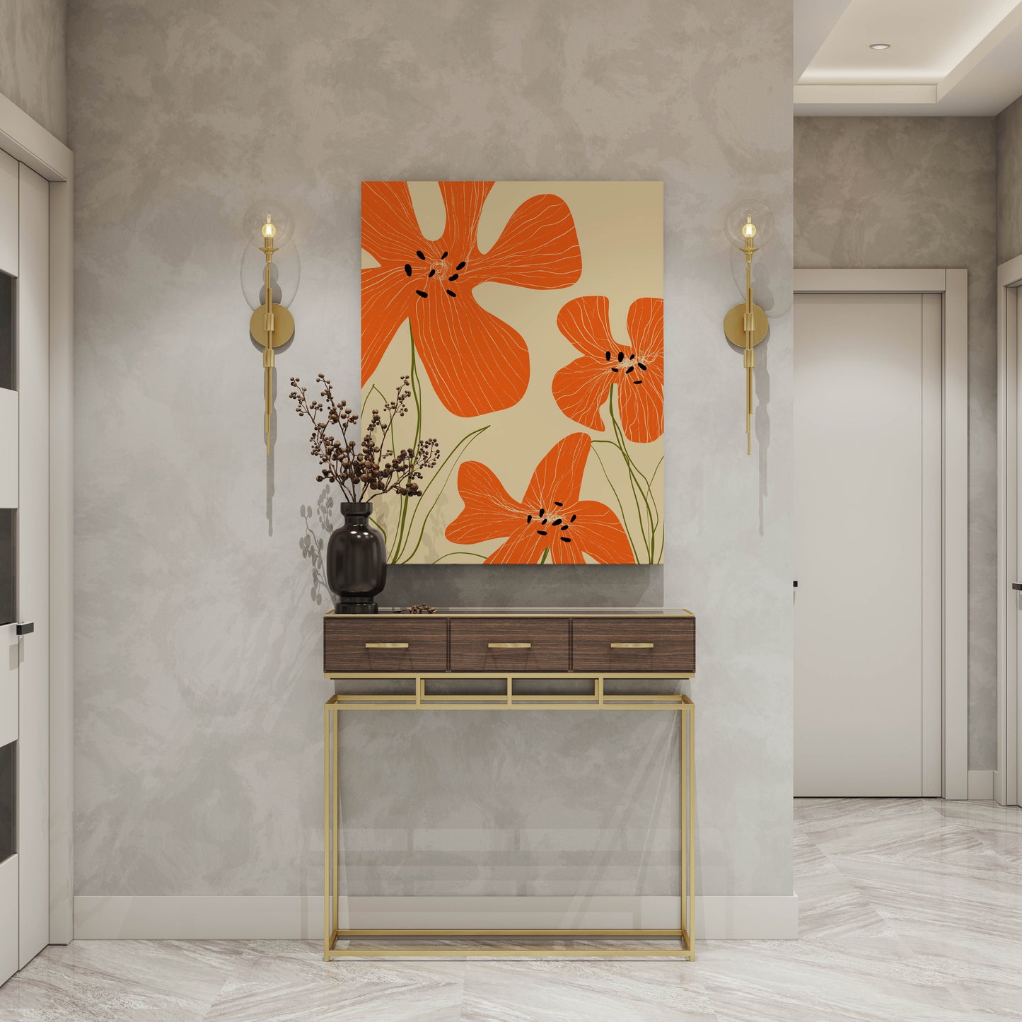 Orange Flower Art Print - Artrise